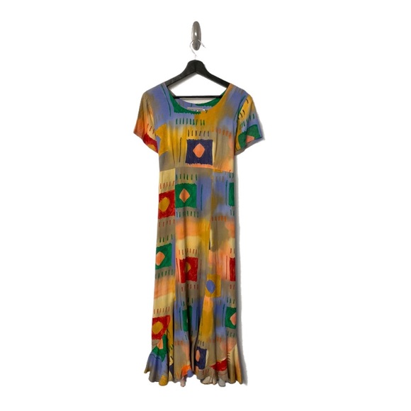 Jams World Dresses & Skirts - Jam’s World Honolulu RARE Abstract Art Maxi Ruffle Dress